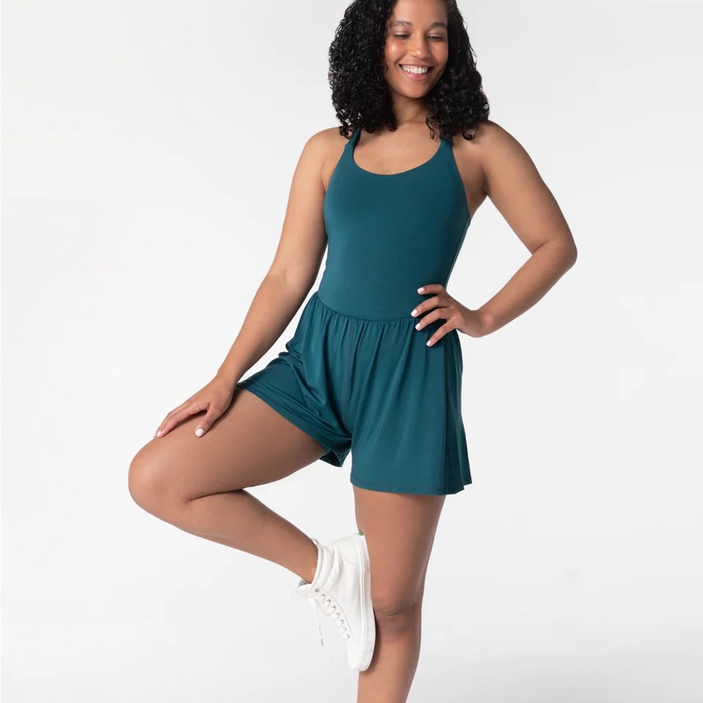 IMBODHI RARE! LILA ROMPER, TEAL - Size L,  Mint Condition!